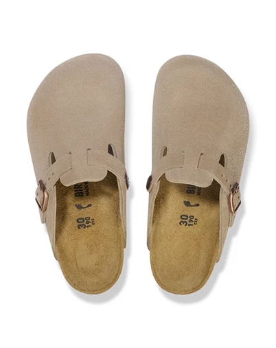 Birkenstock Kids - Boston Kids Suede Sandal - Taupe